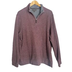 Tasso Elba Men's Burgundy 1/4 Zip Polo Size XL